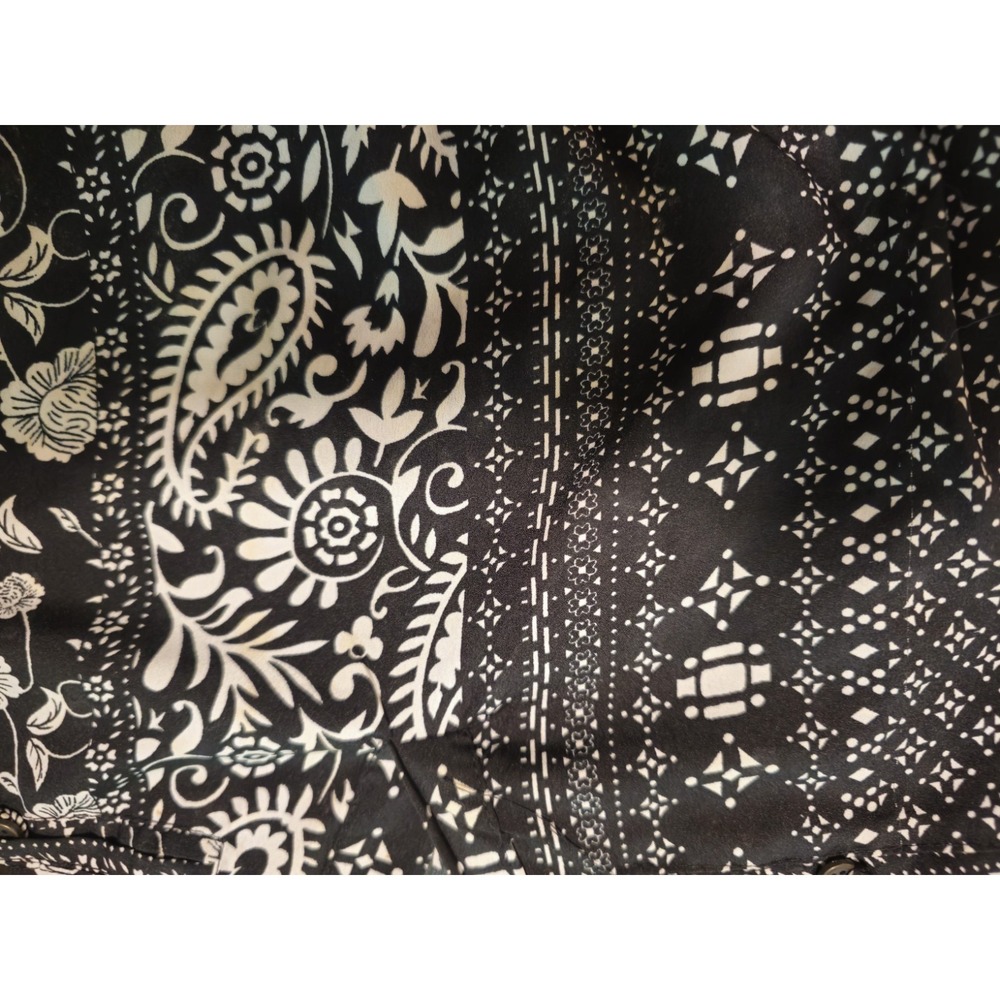 Blush Black White Floral Sleeveless VNeck Knee Dress Waist Woman 2X Work Summer - Picture 6 of 8